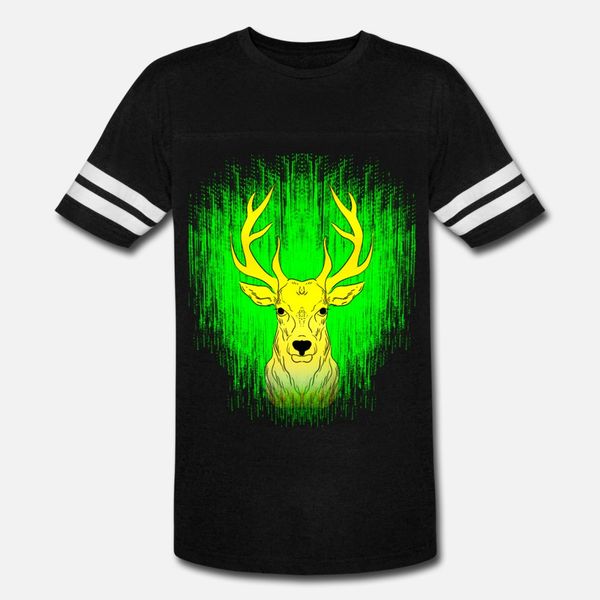 

golden deer stag in green light magical forest t shirt men designing tee shirt s-3xl male anti-wrinkle building spring family shirt