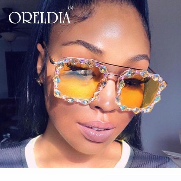 

oversized square diamond sunglasses women 2020 colorful crystal punk sunglasses ladies eyewear fashion rhinestone okularydr3573, White;black