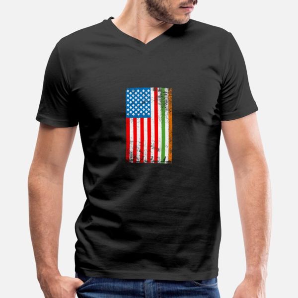 

usa ireland flag heritage proud irish american t shirt men printing short sleeve round collar cool fitness fashion summer style trend shirt