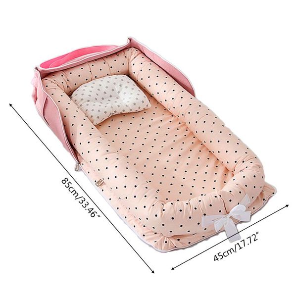 

portable newborn baby sleep nest bed crib infant soft cotton breathable lounger d0