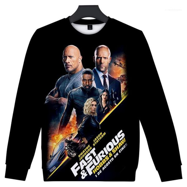 

movies long sleeve casual homme clothes designer 3d print mens sweatshirts fast and furious american, Black
