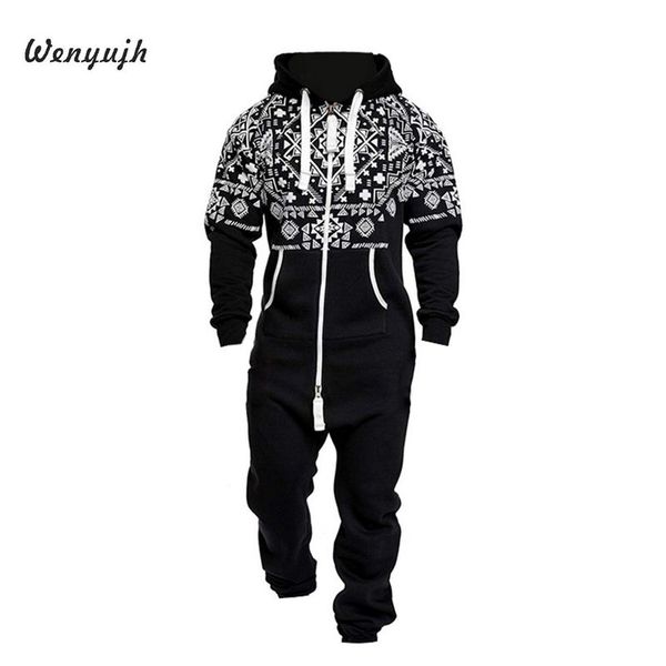

2020 autumn casual tracksuit jumpsuit mens overalls long sleeve sweatshirt hoodies long pants romper for male overalls, Gray