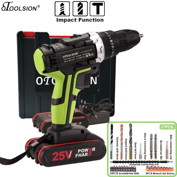 

25v impact screwdriver electric drill small drill power tool hammer power tools cordless for in steel wood ceramic