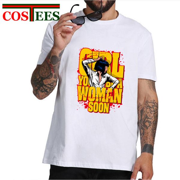 

parody quentin tarantino movie pulp fiction t shirts women men pulp girl tee shirt short sleeves o-neck mens funny t-shirt homme