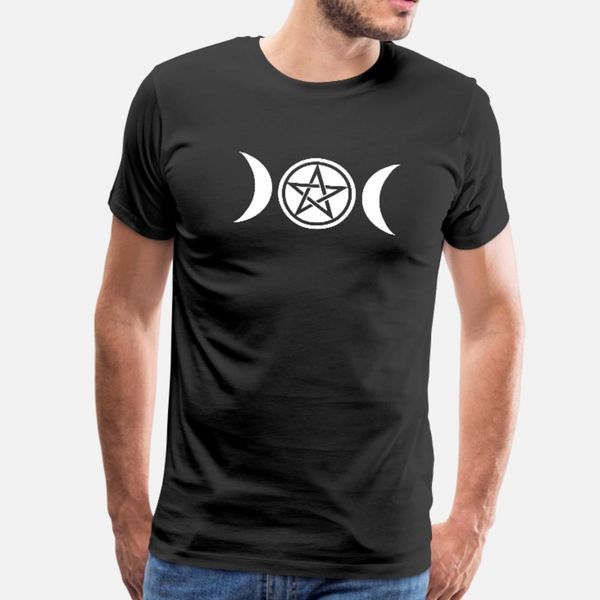 

wicca triple moon goddess symbol pentagram t shirt men designer tee shirt euro size s-3xl letters interesting breathable summer style shirt