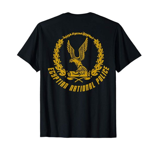 

egypt national police t-shirt double side brand summer men cotton clothing custom graphic shirts