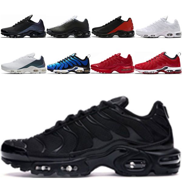 

men women tn plus running shoes triple black hyper blue bred white crimson throwback future 3d glasses sports walking sneakers