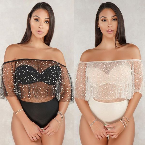 

women's bubble bead collar jumpsuit, Black;white