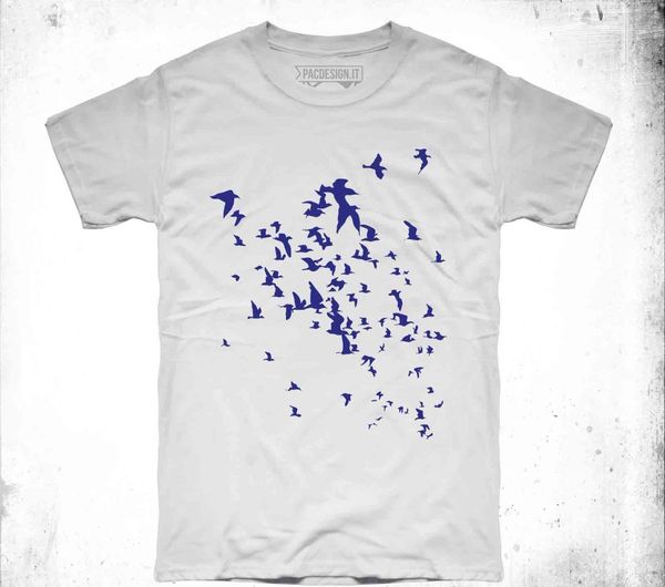 

printed men tee shirt homme summer -shirt uomo optical anni 70 80 90 birds uccelli why so vintage dk0030atmake t shirts