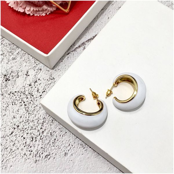 

316l stainless steel hypoallergenic hoop earrings women punk titanium steel huggie ear rings for women fashion jewelry gift ing, White