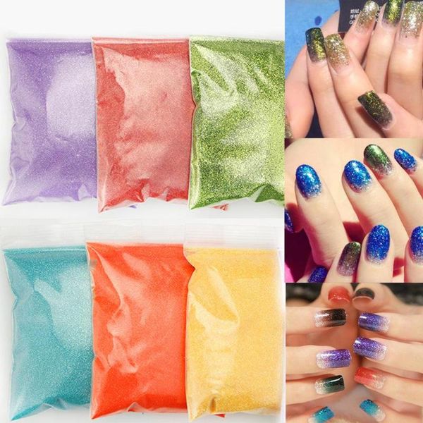 

100g 12 colors glitter nail powder diy pigment manicure art decoration great for nail art decoration with polish, Silver;gold
