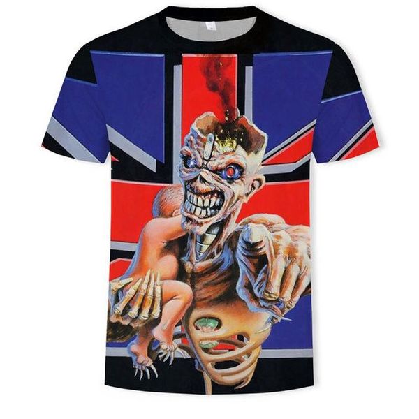 

heavy metal skull punk music festival printed breathable 3d print shirts graphic horror humor men clothing