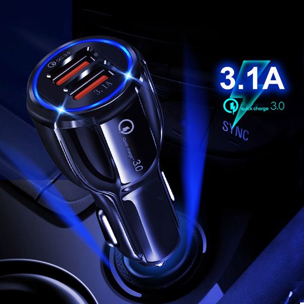 

mini dual usb car charger quick charge 3.0 4.0 phone for iphone samsung xiaomi mi8 qc3.0 fast charging charger in car
