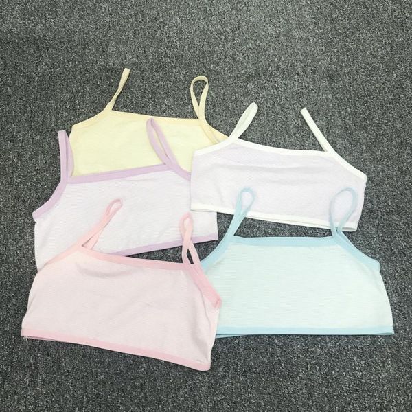 

development period little girl tube single layer without sponge mat underwear anti-exposure vest female bra girl's underwear, White;black