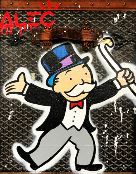 

alec monopoly graffiti art wall decor money suitcase home deco handpainted &hd print oil painting on canvas wall art canvas pictures 200821