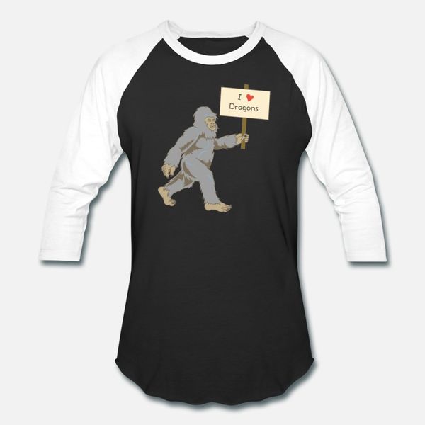 

bigfoot loves dragons funny sasquatch squatch t shirt men designing short sleeve o-neck clothing crazy comical summer standard shirt