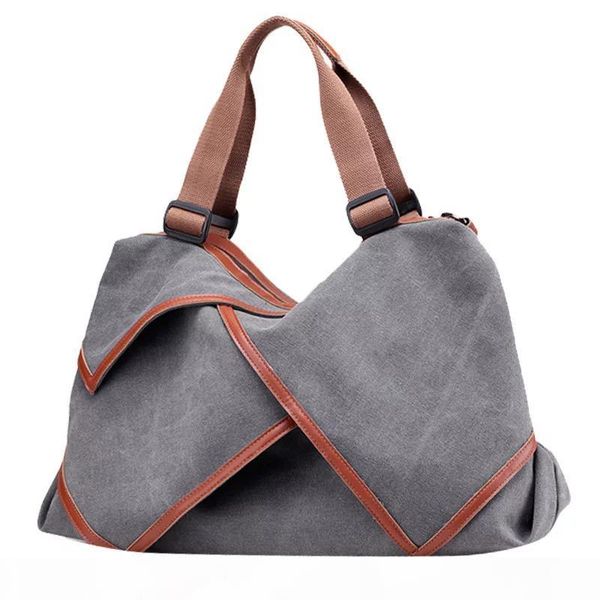 

designer- large pocket casual tote lady's hand bag shoulder handbags canvas capacity bags for women