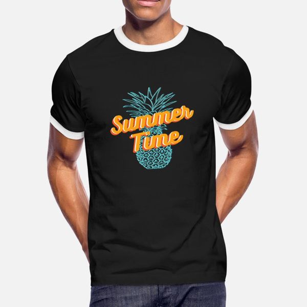 

summer time pineapple t shirt men knitted cotton euro size s-3xl graphic authentic spring pictures shirt