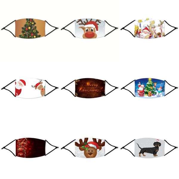 

plenty stock in usa 50 pcs face christmas masks with mouth er filter particulate in stock shipping ups#11333, Black