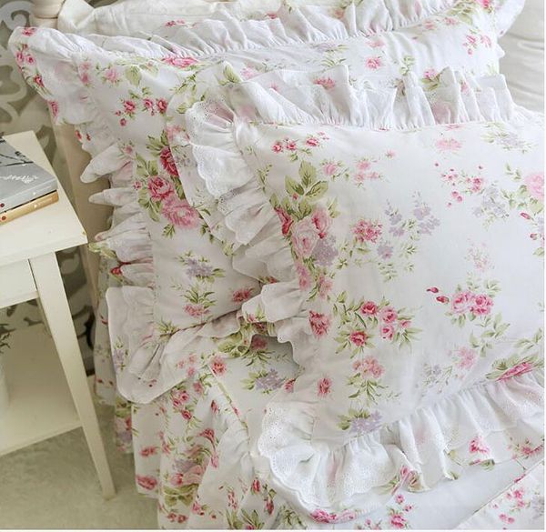 

europe luxury cake layers ruffle pillowcase flower wrinkle elegant pillow cases pillow cover bownot design sweet princess