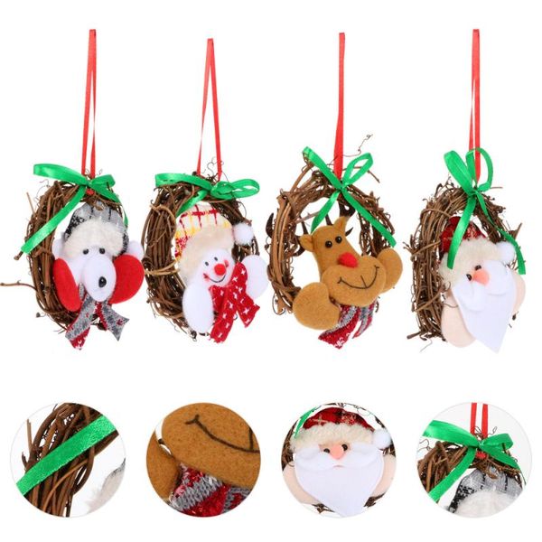 

4pcs christmas hanging wreath hanging garland door wreath for party wall festival