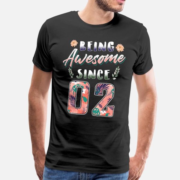 

awesome since 2002 t shirt men custom 100% cotton crew neck outfit graphic casual summer kawaii shirt