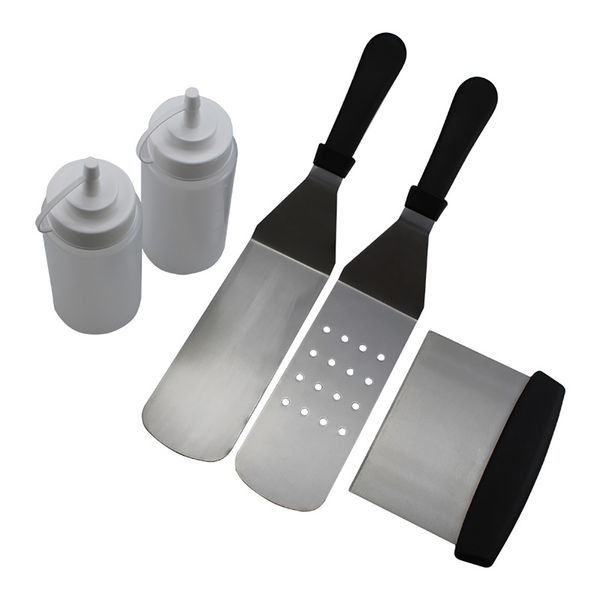 

bbq tool kit bottles grill utensil chopper scraper camping stainless steel