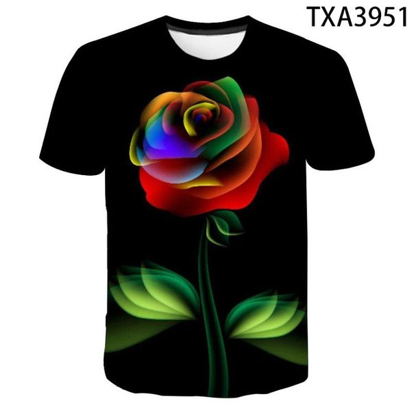 

boy girl flower new summer cool 3d print shirts funny kawaii harajuku men clothing