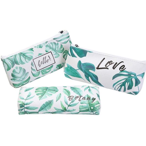 

1pc party favor korean kawaii leaves lovely large capacity pen bag school supplies kids korean pencil bag school pen box