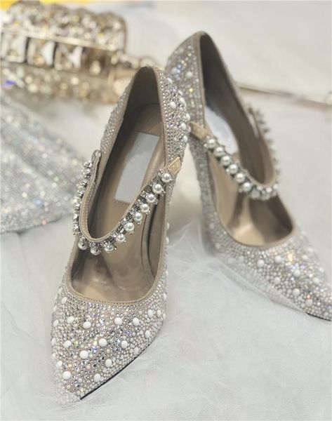 

womens high heel sandals dress shoes inlaid with imported rhinestones exquisite gorgeous dress wedding party sandals with original box, Black