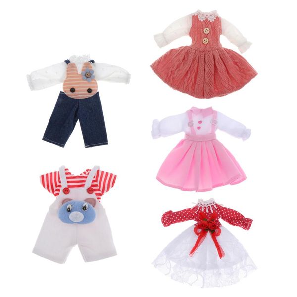 

3/5pcs dresses with shoes handmade doll clothes and accessories wedding / casual gowns party dresses for 30cm dolls