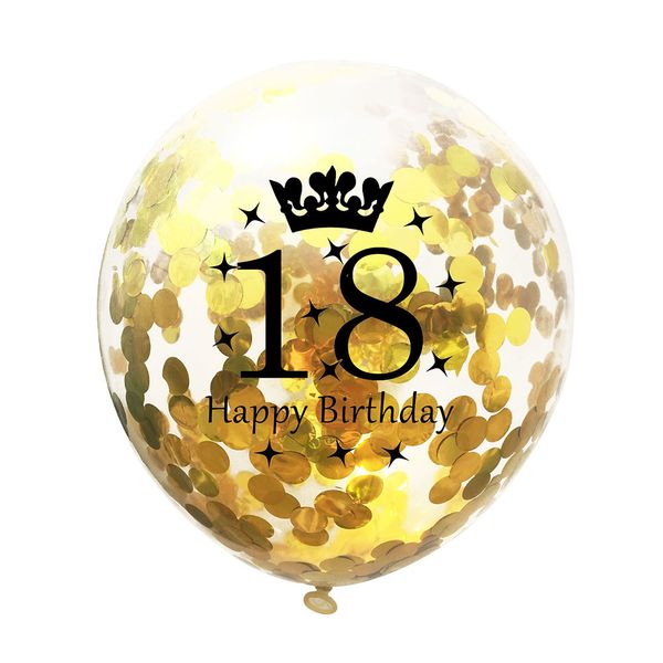 

5pcs confetti birthday party diy 12inch romantic air balloon transparent sequins