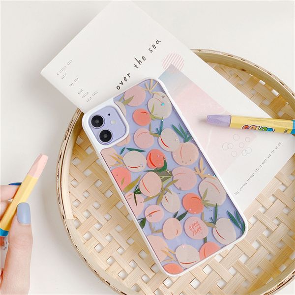 

cute peach transparent cases for iphone 7 8 plus x xr xs max back cove cartoon for iphone 11 pro phone case 2020