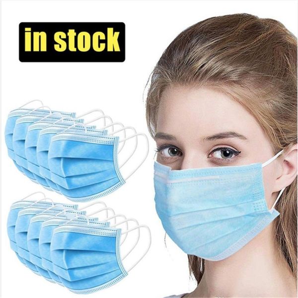 

dhl shipping non-woven disposable face mask 3 layers dust proof protection safety work masks men women test home cleaning face masks mq2