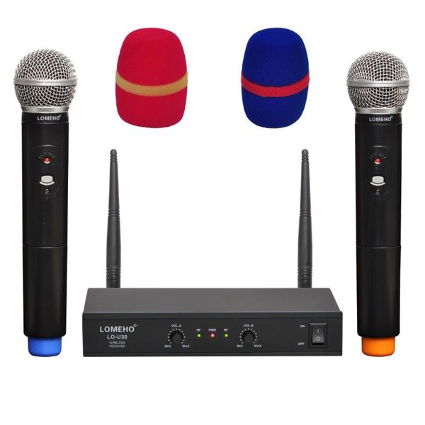 

lomeho lo-u30 2 way uhf 2 handheld church karaoke dj party wireless microphone