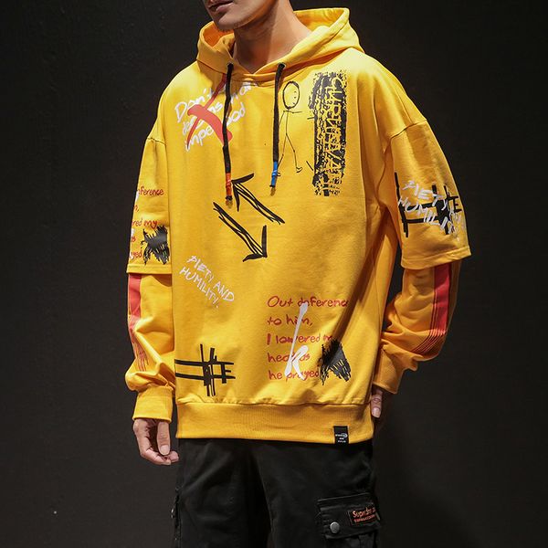 

men's hoodies & sweatshirts streetwear sweatshirt hooded man hip hop mens black japanese harajuku 2021 fashion