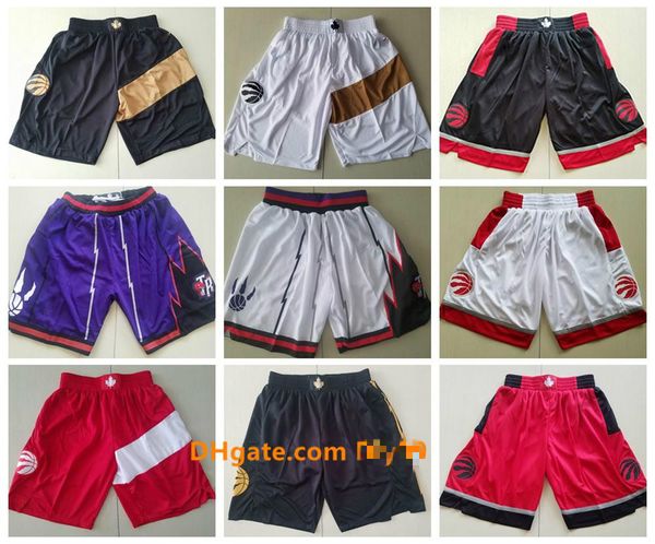 

vintage toronto raptors jersey shorts 43 siakam 2 leonard 7 lowry 23 vanvleet stitched pants sweatpants classic basketball shorts, Black