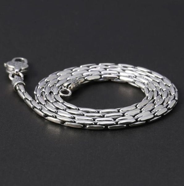 

pure silver 3mm retro silver necklace wide snake link chain s925 necklace