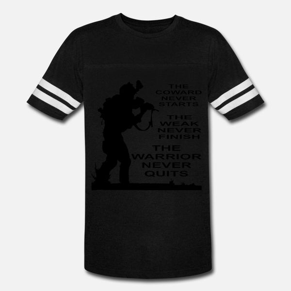 

the coward the weak and the warrior military t shirt men create tee shirt crew neck clothes crazy comfortable spring autumn normal shirt