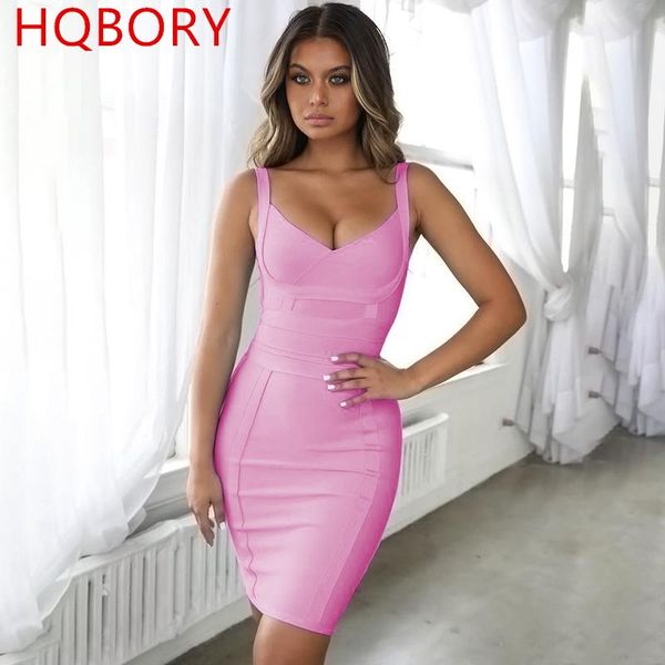 

spaghetti strap v neck knee length 2020 summer style lady hl pink bandage dresses, Black;gray