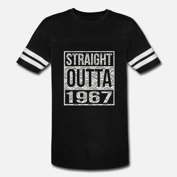 

1967 straight outta 1967 50th birthday t shirt men knitted tee shirt plus size 3xl pattern crazy authentic summer normal shirt, White;black