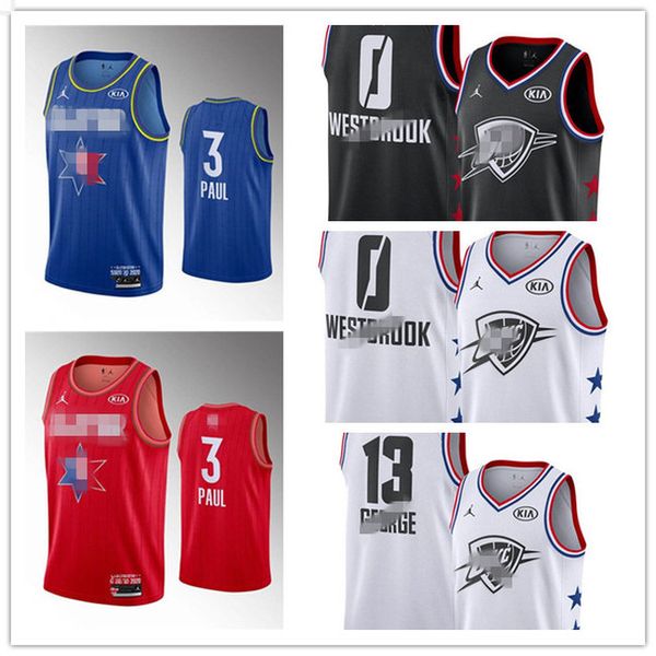 

mens oklahomacity chris 2 paul 2020 all-star game swingman city thunder swingman jersey basketball jersey, Black