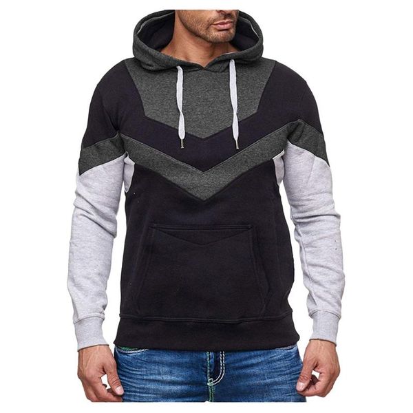 

hoodies & sweatshirts men autumn winter print sportswear patchwork pullover long sleeve blouse men's clothing drop shipping, Black