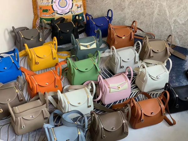 

20 new ladies shoulder bags french designer hand-made mini leather messenger bag double zipper closure opening