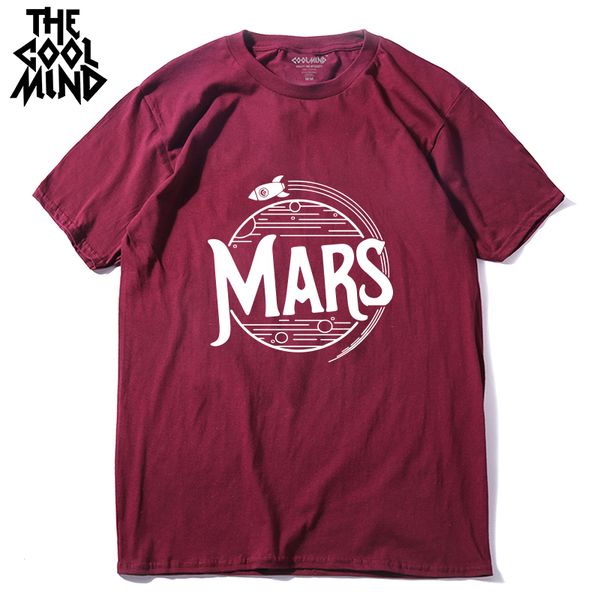 

coolmind cotton men short sleeve mars print t shirt casual summer loose mens tshirt male o-neck t-shirt tee shirts