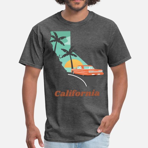 

california state retro vintage t shirt men customized 100% cotton round collar homme anti-wrinkle new style summer style original shirt