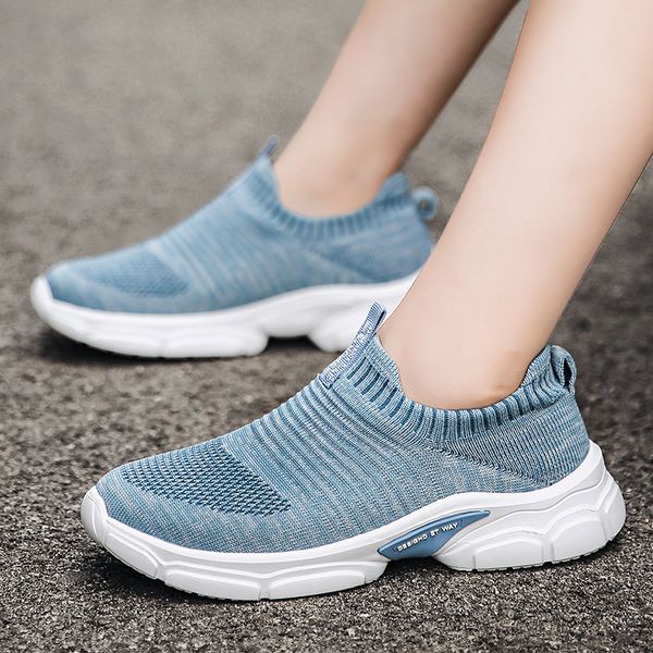 

2020 ladies outdoor sport sneakers breathable female mother footwear new mesh women flat walking shoes casual shoes size 36-42, Black