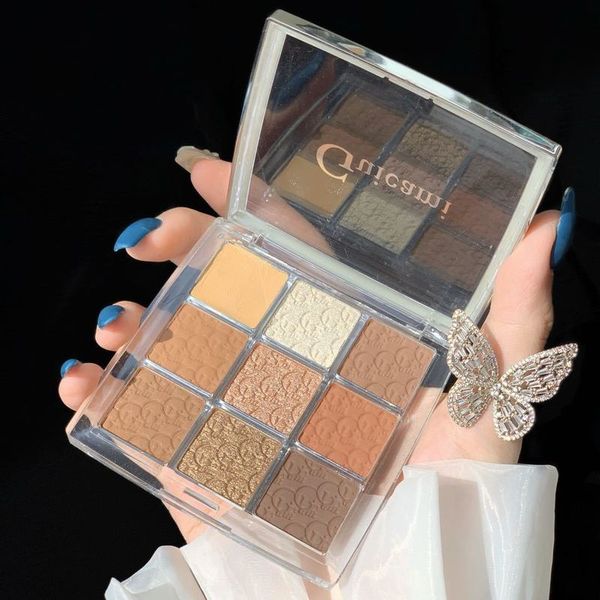 

Free shipping 9 colors lattices Makeup Matte Pearl light Natural Maquillaje Eyeshadow Highlights Multiple uses Cosmetic plate