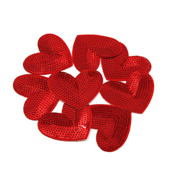 

10шт одежда патчи love heart iron на свитер sequined блеск вышитые