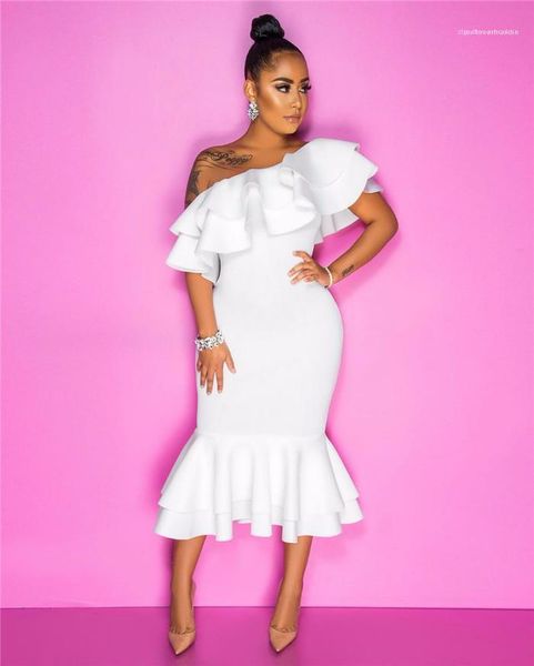 

фиштейл платья famale одежда женская одно плечо рябить платье белого тонкий сплошной цвет sexy сумка hip, Black;gray